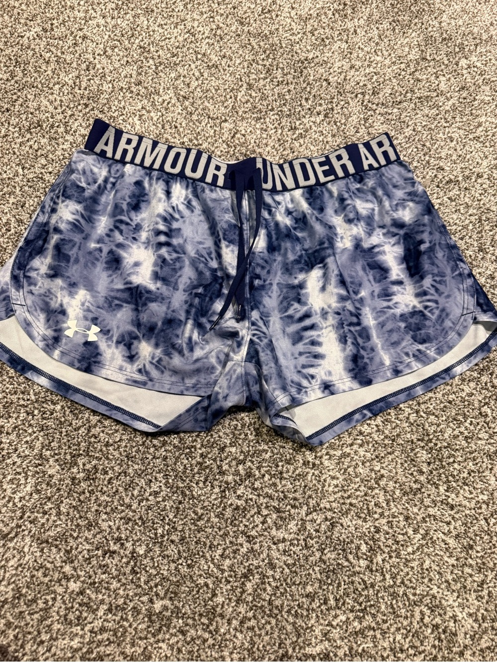 Under Armour Women's Navy and White Tie-Dye Athletic Shorts